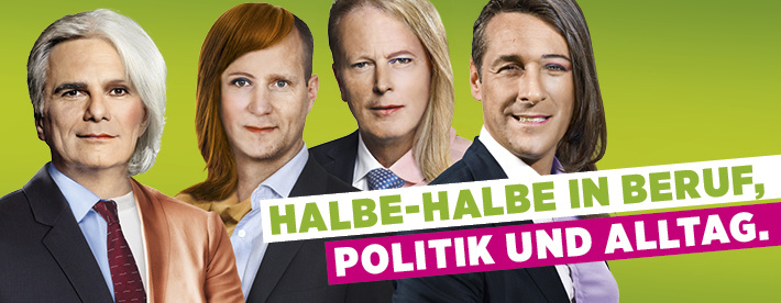 オーストリア緑の党のキャンペーンバナー「職業、政治、そして日常において