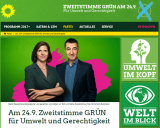 総選挙での投票を呼び掛けるドイツ緑の党のウェブサイト